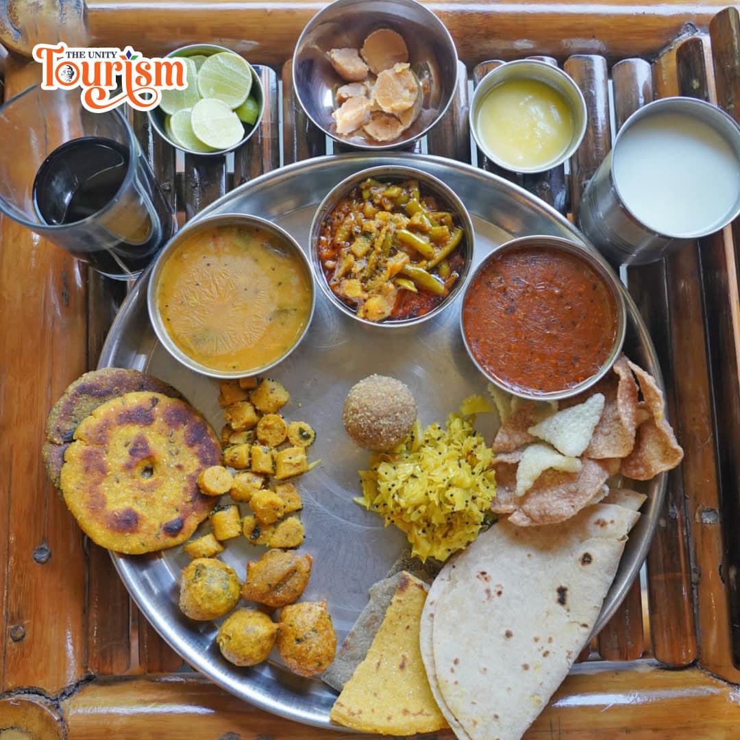 Delicious Ekta Thali with Gujarati and tribal dishes at Ekta Nursery Café
