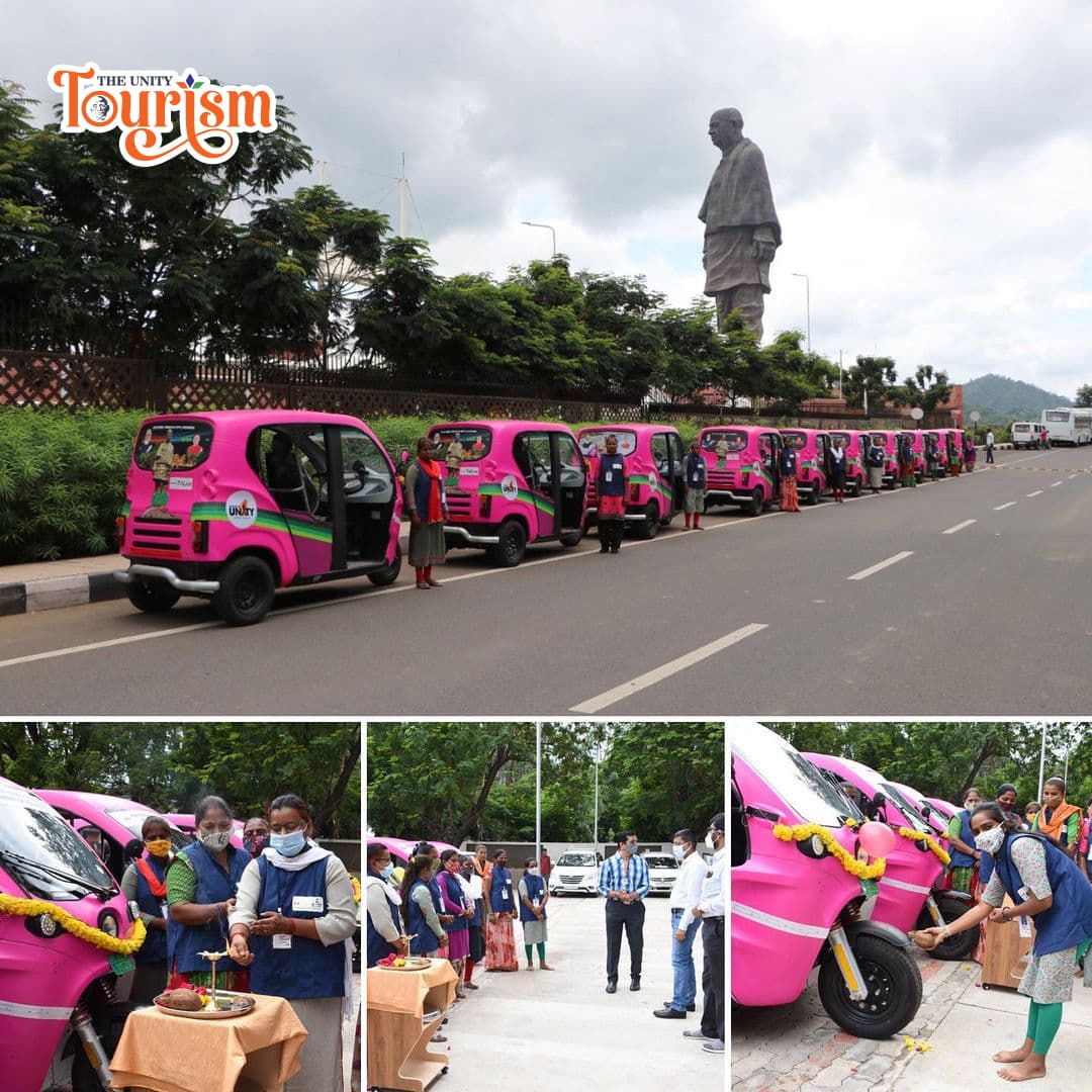 Inauguration of electric rickshaw service with women drivers near Statue of Unity