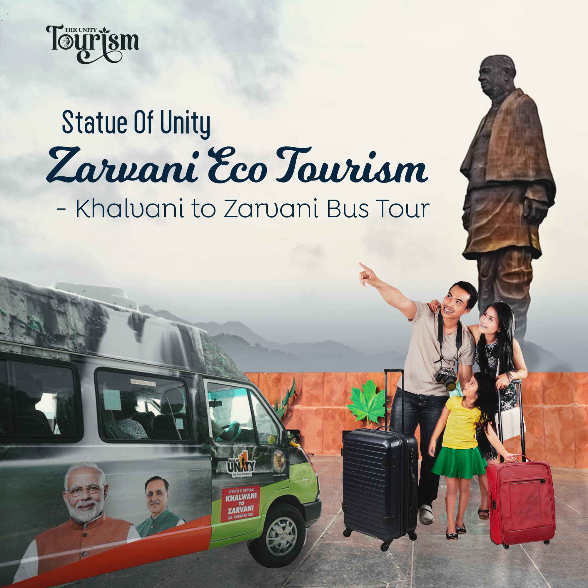 Zarvani Eco Tourism bus tour from Khalwani near Statue of Unity in Gujarat, India