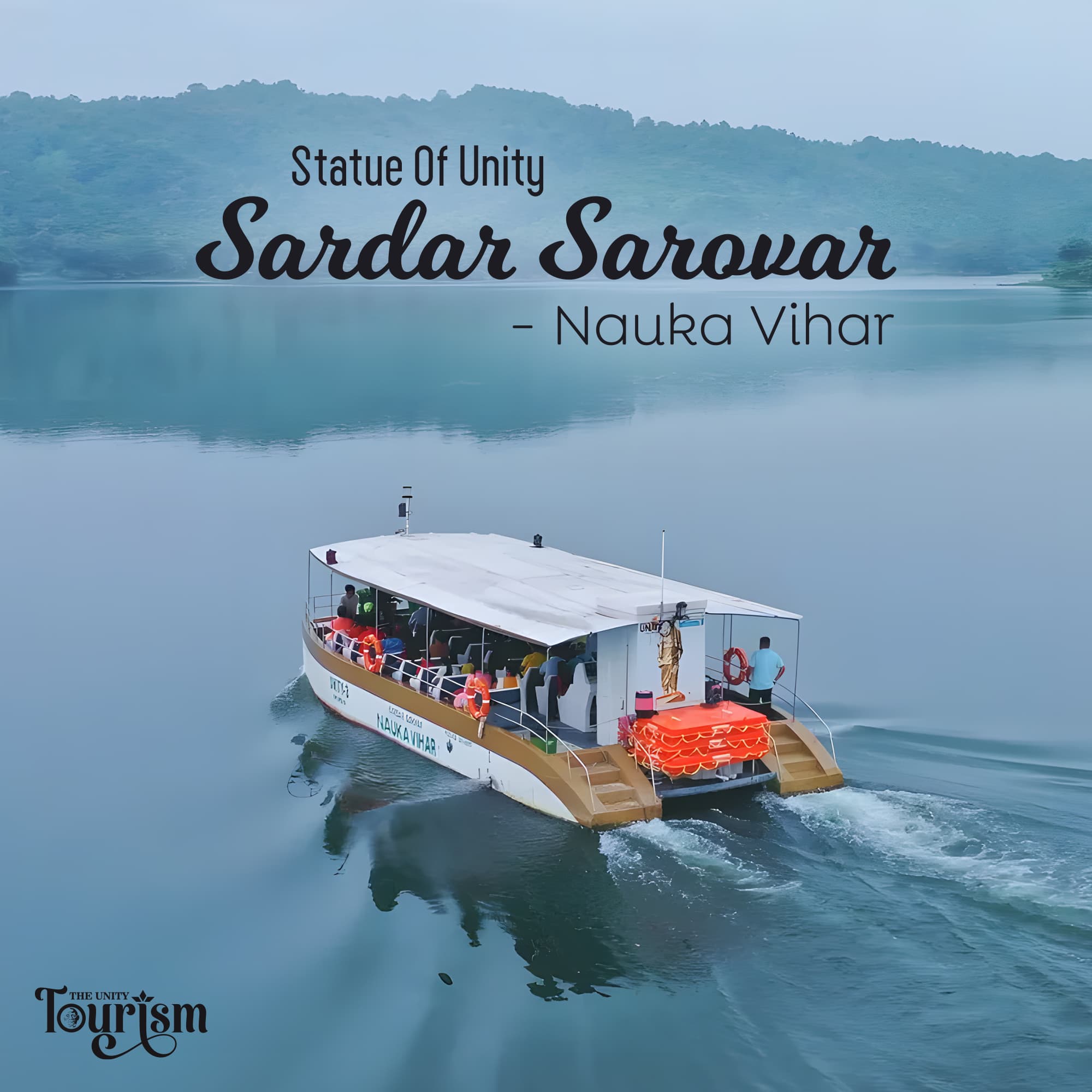 Sardar Sarovar Nauka Vihar boating experience near Statue of Unity in Gujarat, India