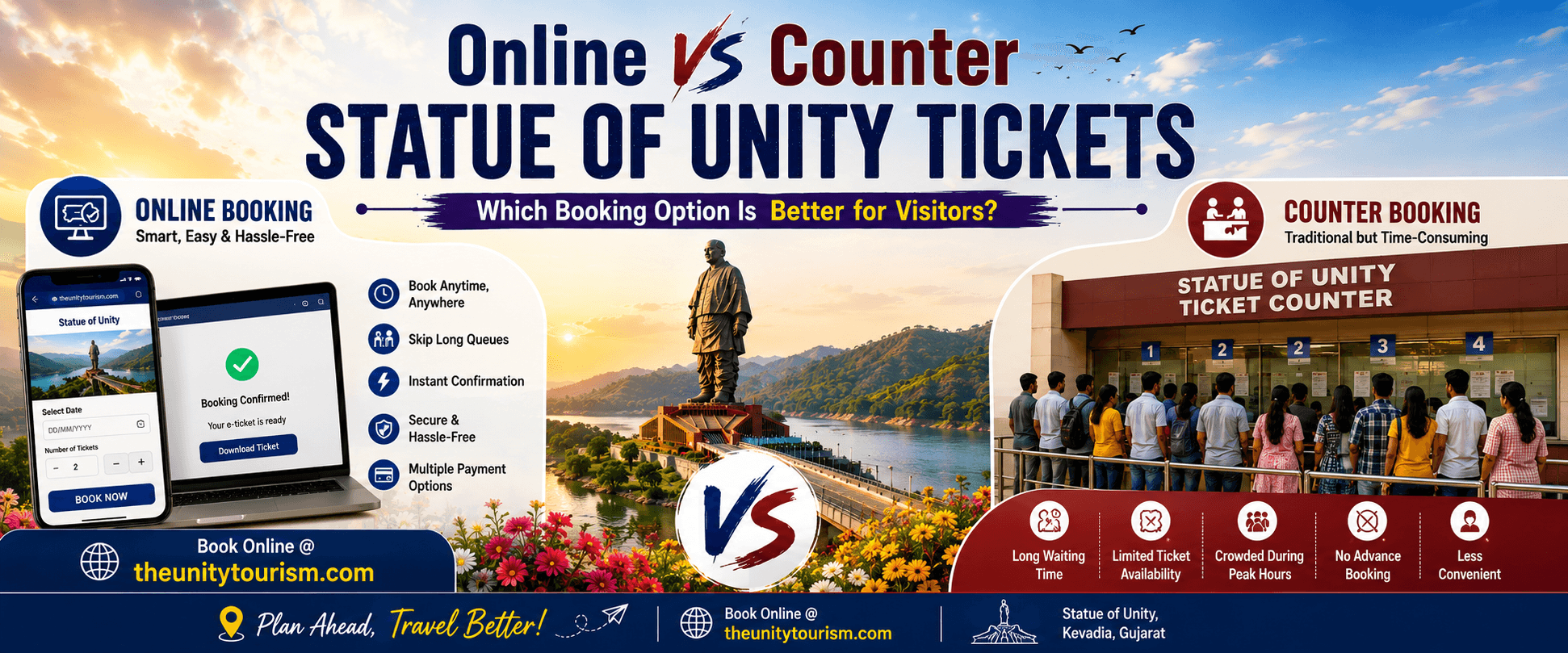Online vs Counter Statue of Unity Tickets: Which is Better?