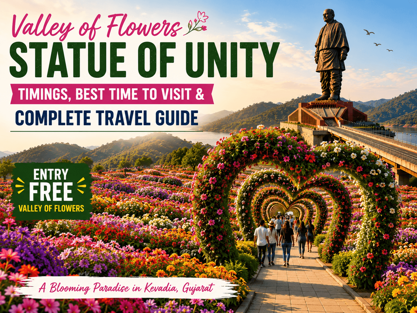 Valley of Flowers Statue of Unity: Ticket Price, Timings & Complete Travel Guide