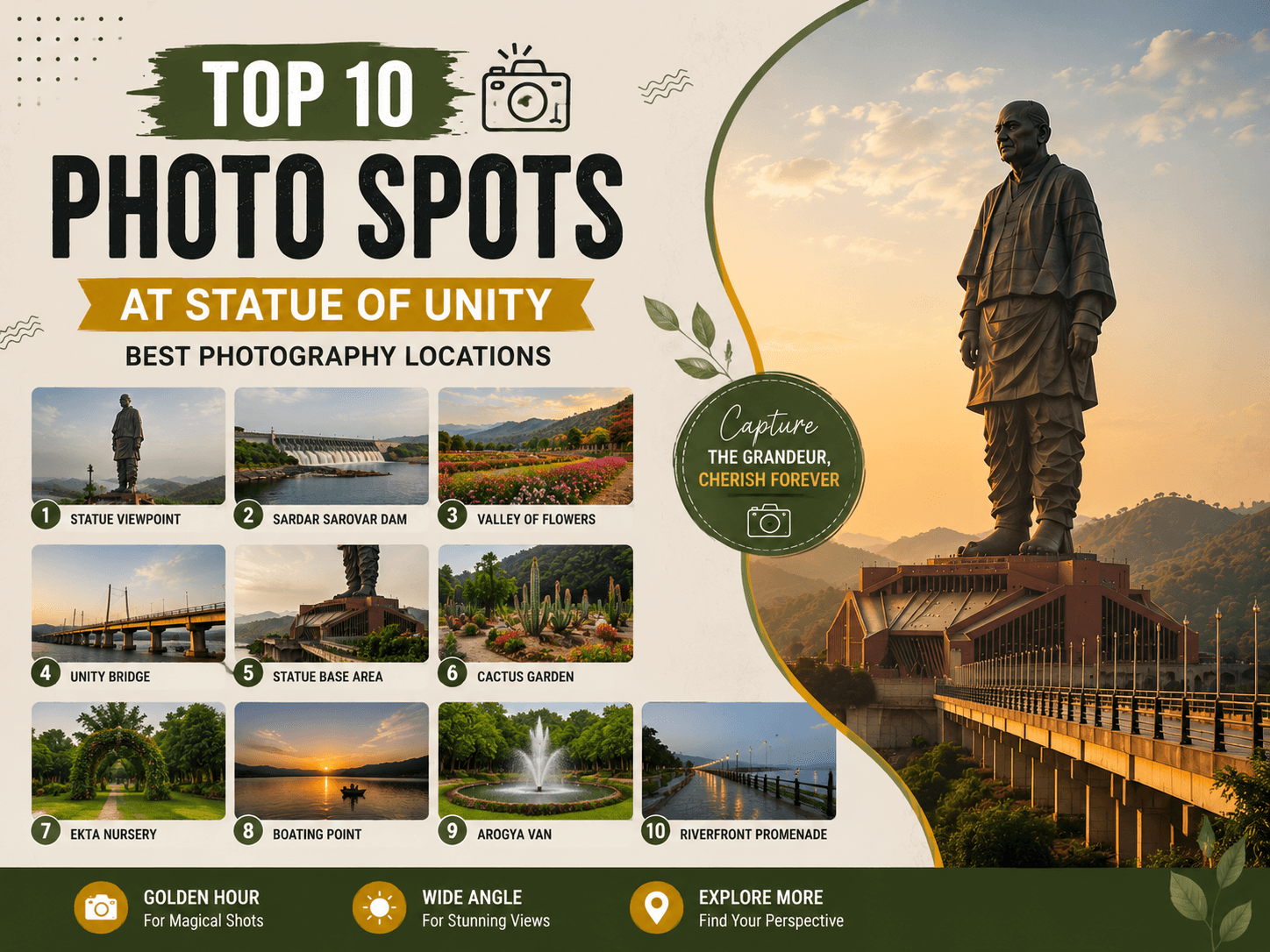 Top 10 Photo Spots at Statue of Unity – Best Photography Locations 