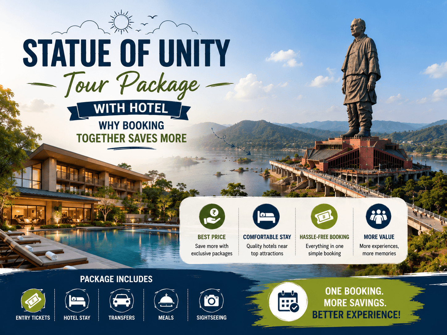 Statue of Unity Tour Package with Hotel – Why Booking Together Saves More 