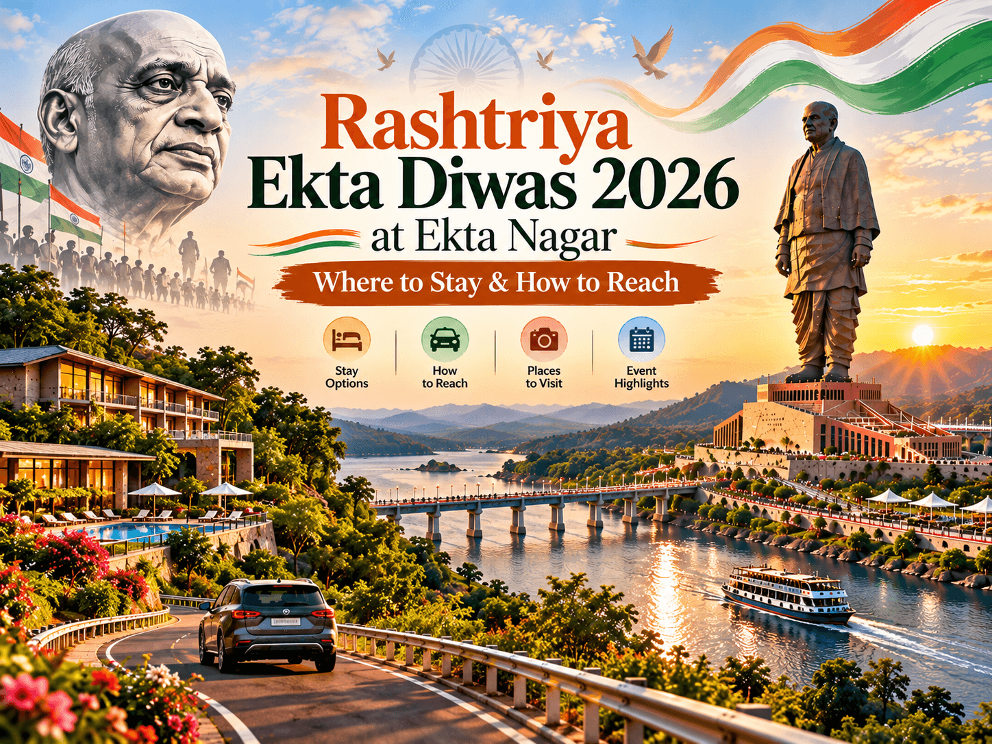 Rashtriya Ekta Diwas 2026 Where to Stay & Reach