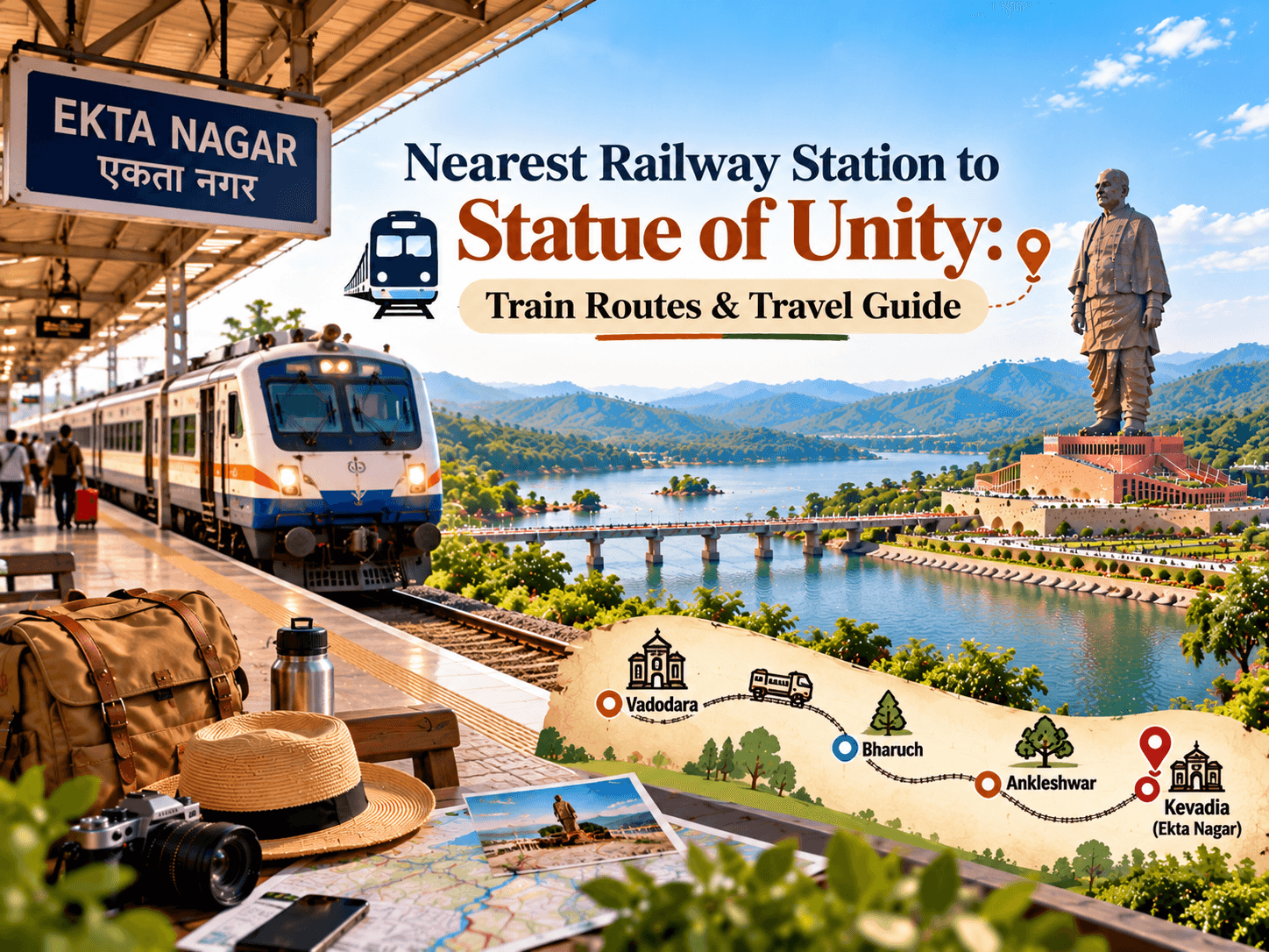 how to reach the Statue of Unity By Train