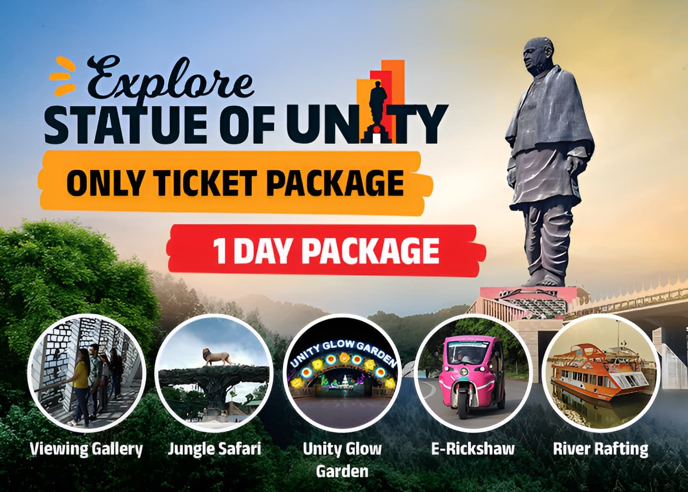 Statue of Unity Only Ticket Package for visitors seeking convenient entry and a memorable experience.