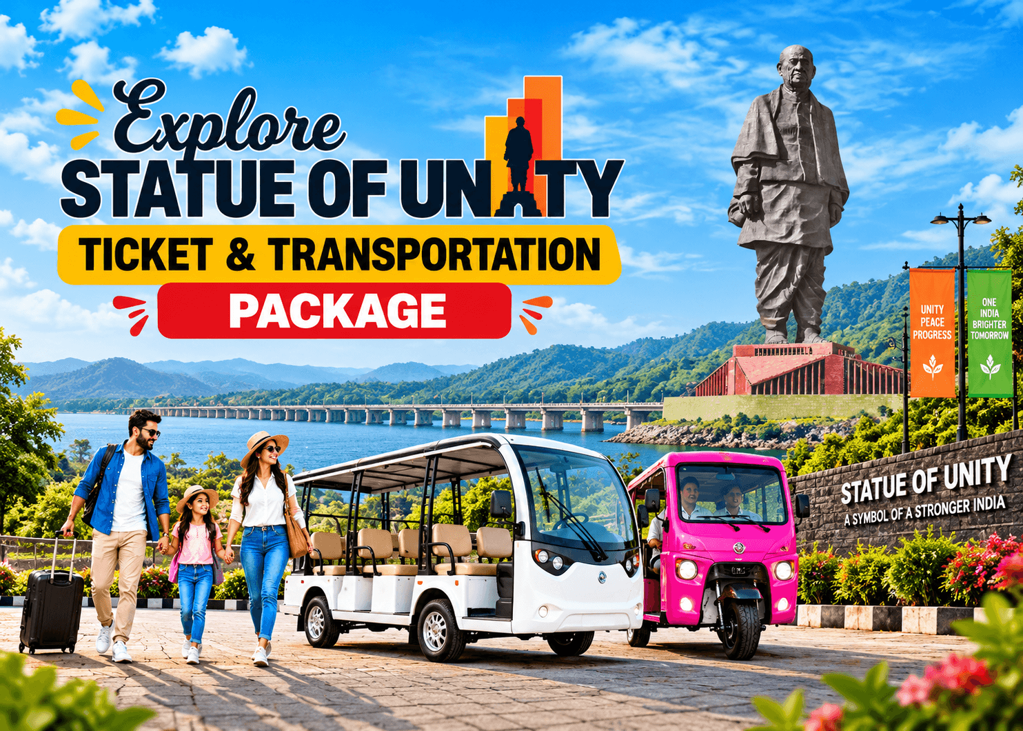 Book SOU tickets and transportation package for a seamless and comfortable visit to Statue of Unity.