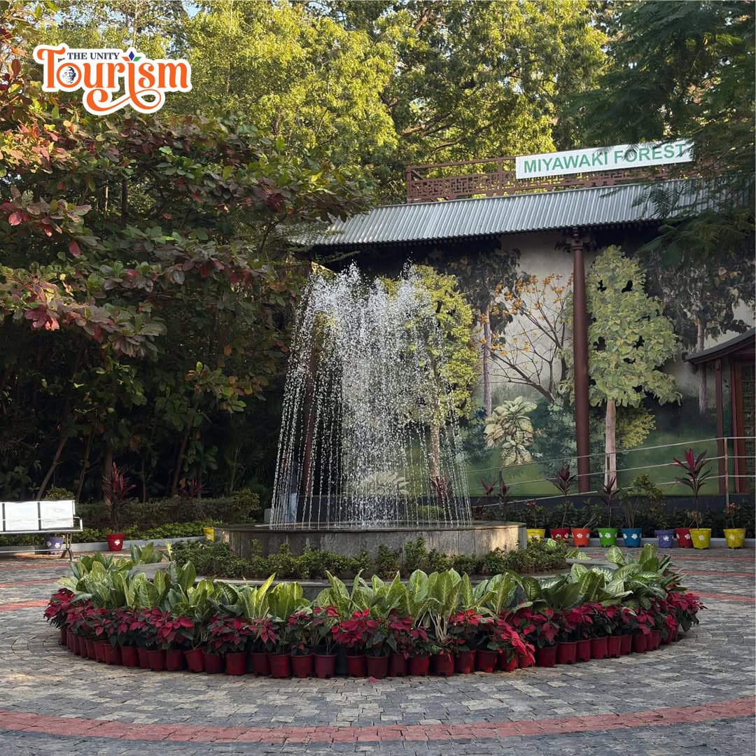 Decorative wall with tree painting at Miyawaki Forest, Unity Tourism