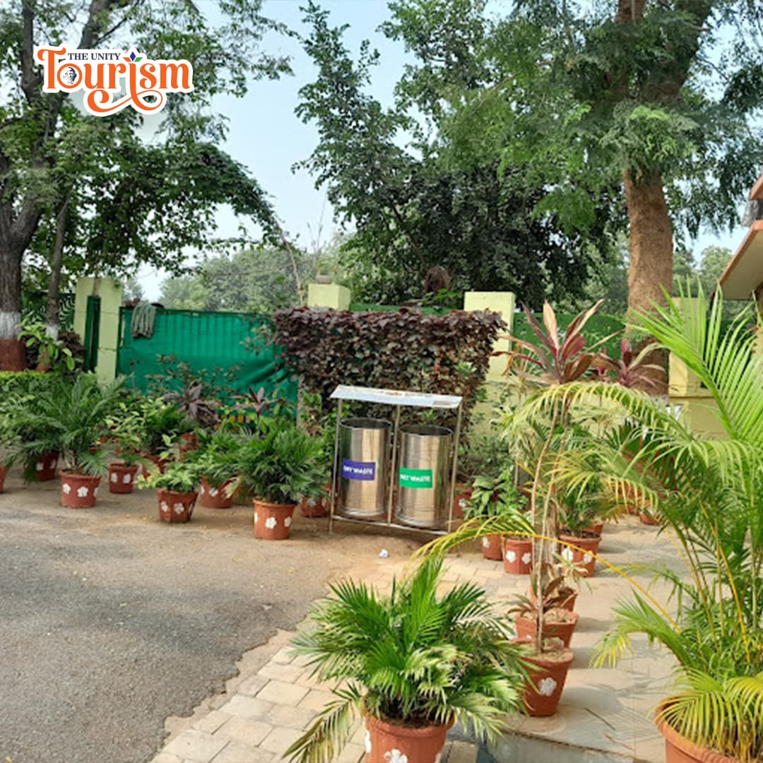 Indoor section of Ekta Nursery with decorative plants and eco-tourism exhibits