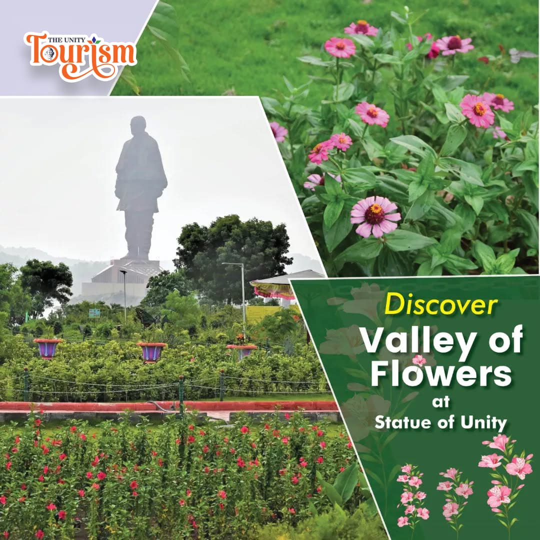 Visitors exploring Valley of Flowers garden with panoramic natural beauty.