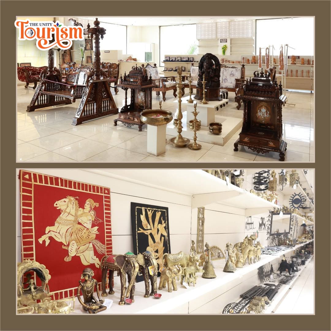 Tourists exploring Ekta Mall shopping complex at Statue of Unity