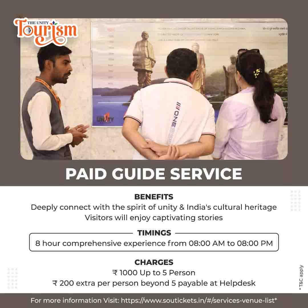 Paid guide service at Statue of Unity by Unity Tourism with detailed cultural tours