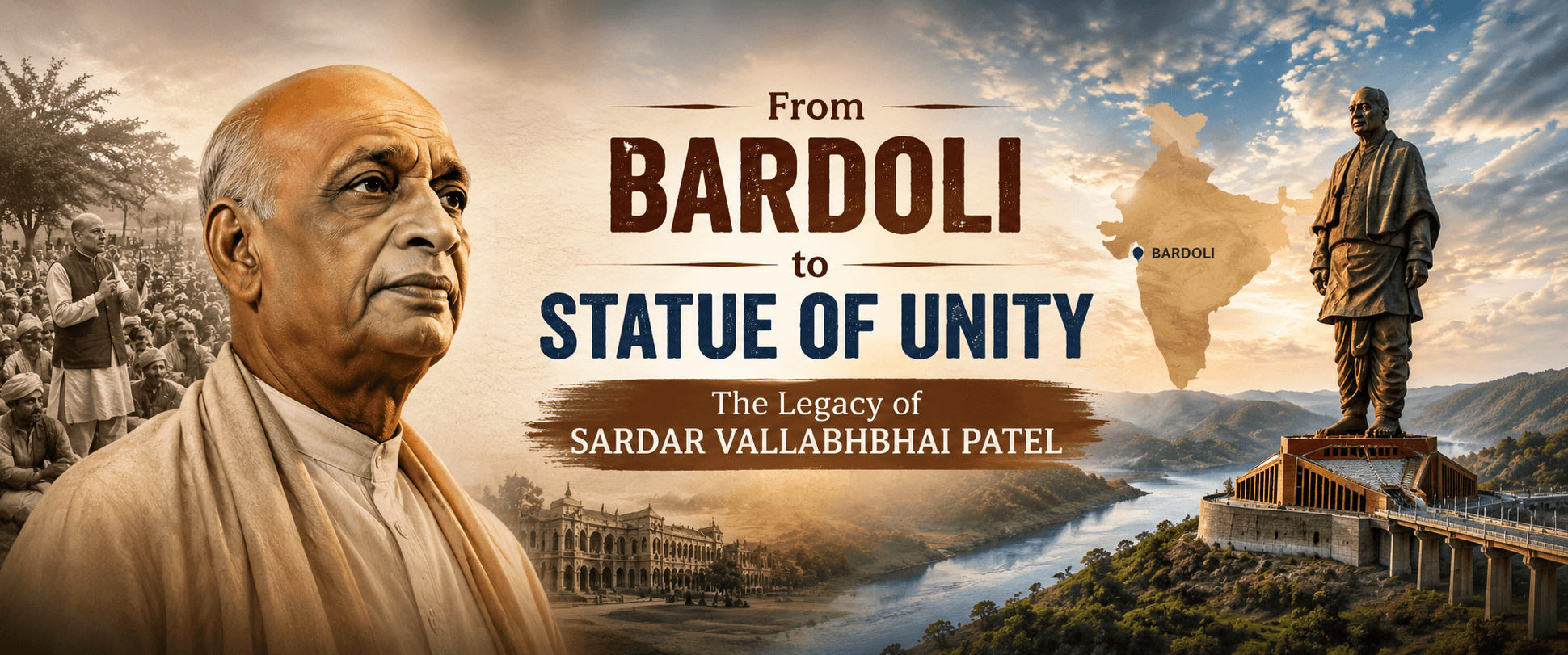 Explore Sardar Patel’s inspiring journey from Bardoli to the Statue of Unity and discover his unforgettable contribution to India.