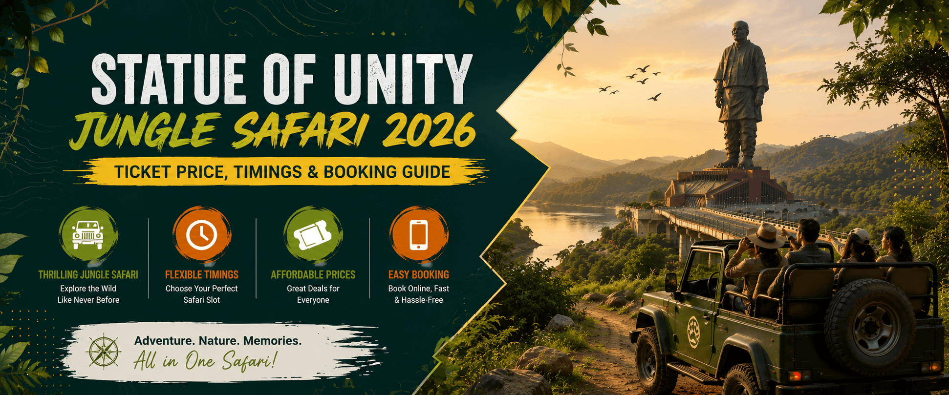 Statue of Unity Jungle Safari 2026: Ticket Price, Timings & Booking Guide