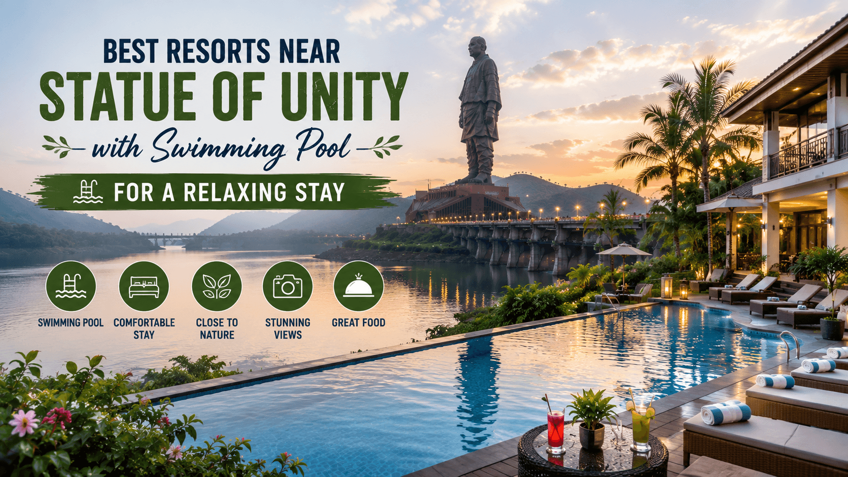 Best Resorts Near Statue of Unity with Swimming Pool