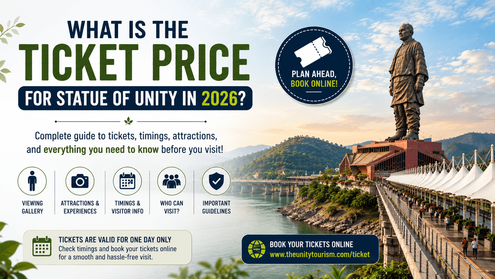 Statue of Unity Ticket Price 2026 – Complete Entry Fee & Price Guide
