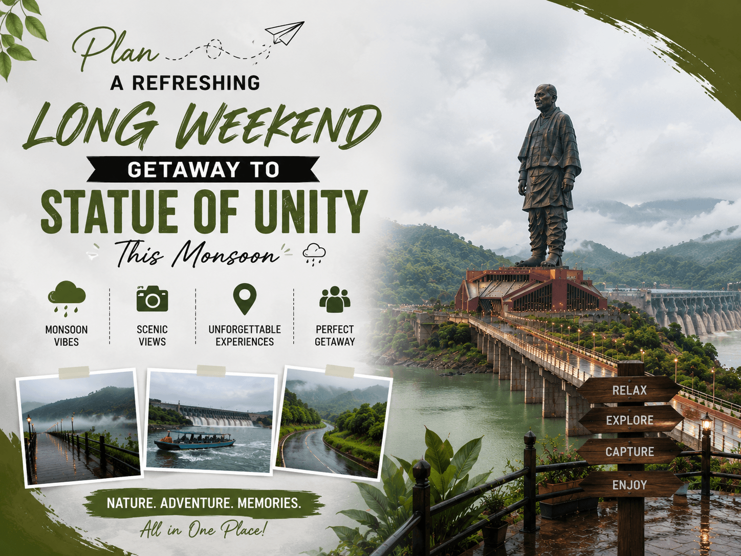 Plan a Refreshing Long Weekend Getaway to Statue of Unity This Monsoon