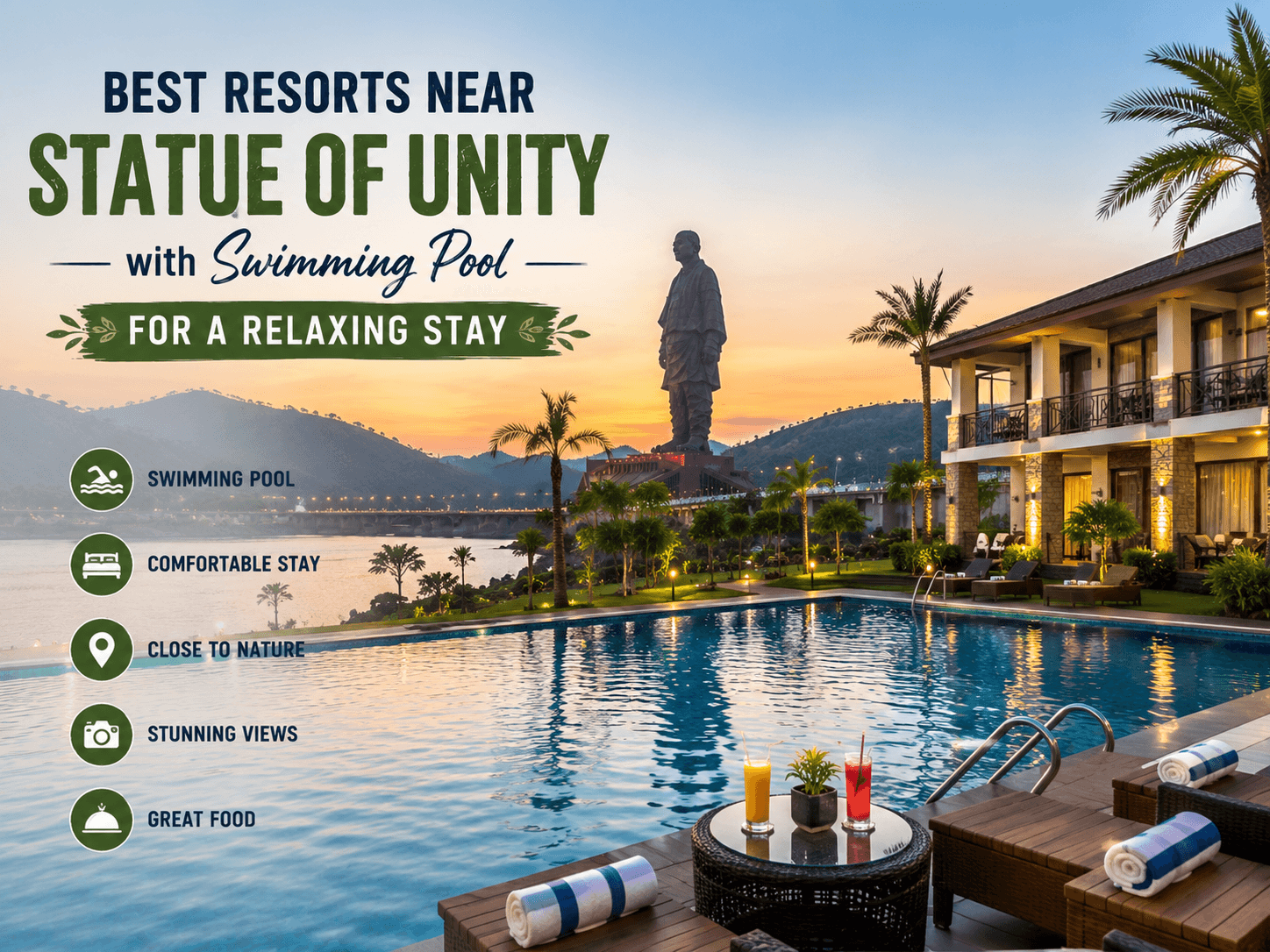 Best Resorts Near Statue of Unity with Swimming Pool for a Relaxing Stay